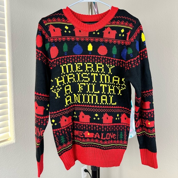 Hot Topic Home Alone Filthy Animal Fair Isle Sweater Christmas Sweater Size XS - Picture 5 of 12
